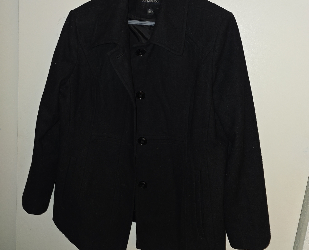 London Fog Men's Black Pea Coat